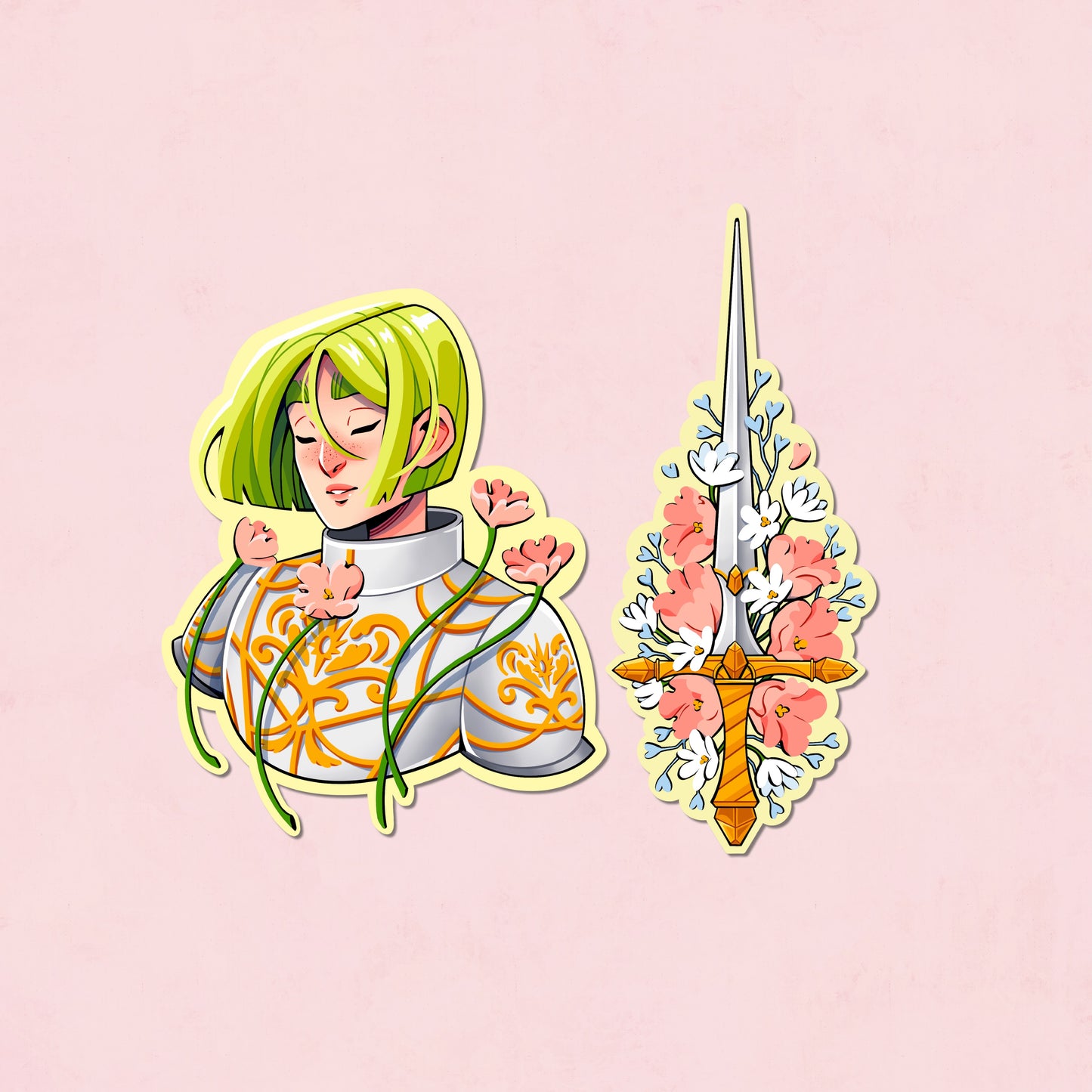 Knight & Sword Sticker Duo