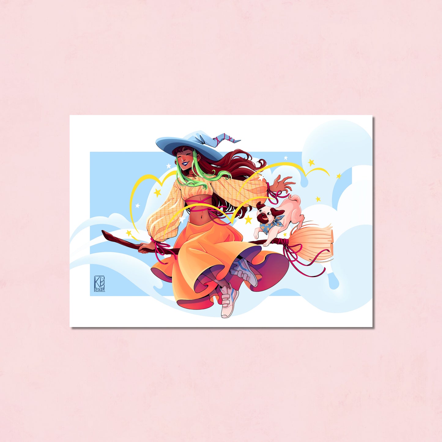 The Witch on the Broom Print